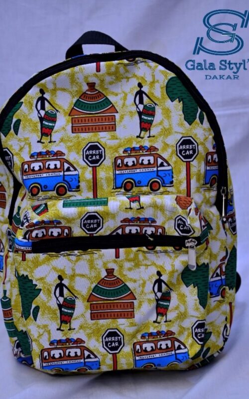 Sac scolaire en Wax africain p76