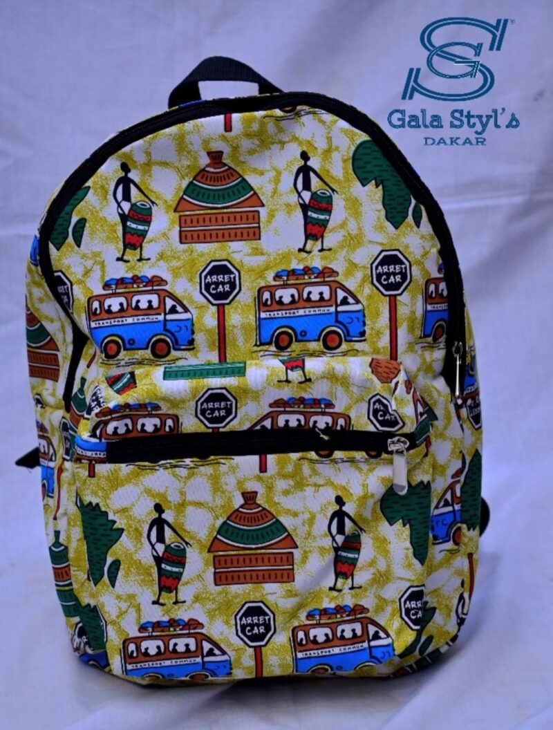 Sac scolaire en Wax africain p76